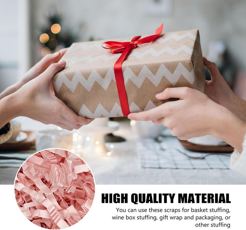 ZEBMOON 1 LB Light Pink Crinkle Cut Paper Shred Filler Great for Gift Wrapping, Basket Filling, Birthday, Wedding, Valentine's, Christmas Day, New Year Party Decorations Filling Supplies - Image 2
